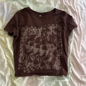 Hollister Brown Graphic Crop Top